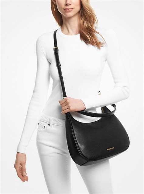 michael kors outlet cora large pebbled leather shoulder bag|michael kors slouchy shoulder bag.